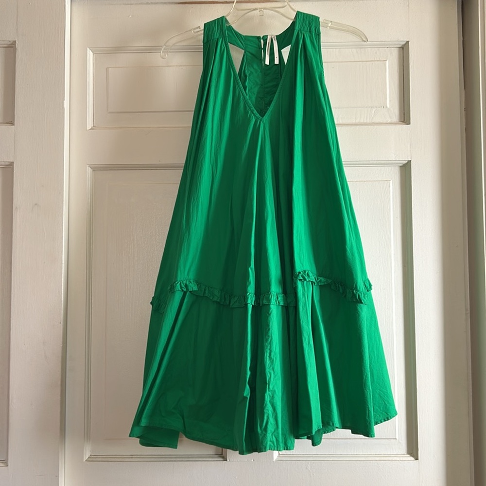 Anthropologie green v neck swing tunic dress - Picture 5 of 7